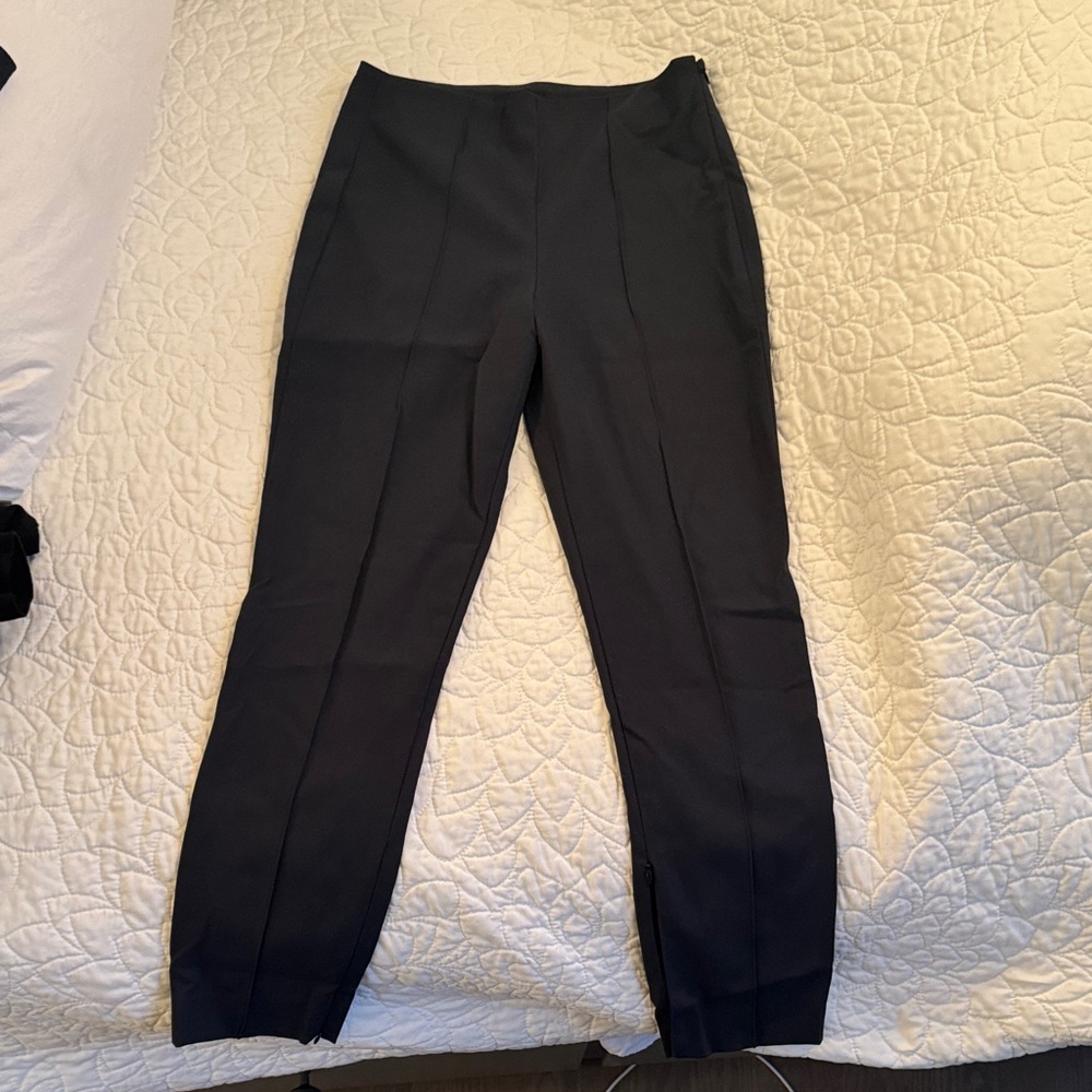 Theory Navy High-Waisted Slim Trousers